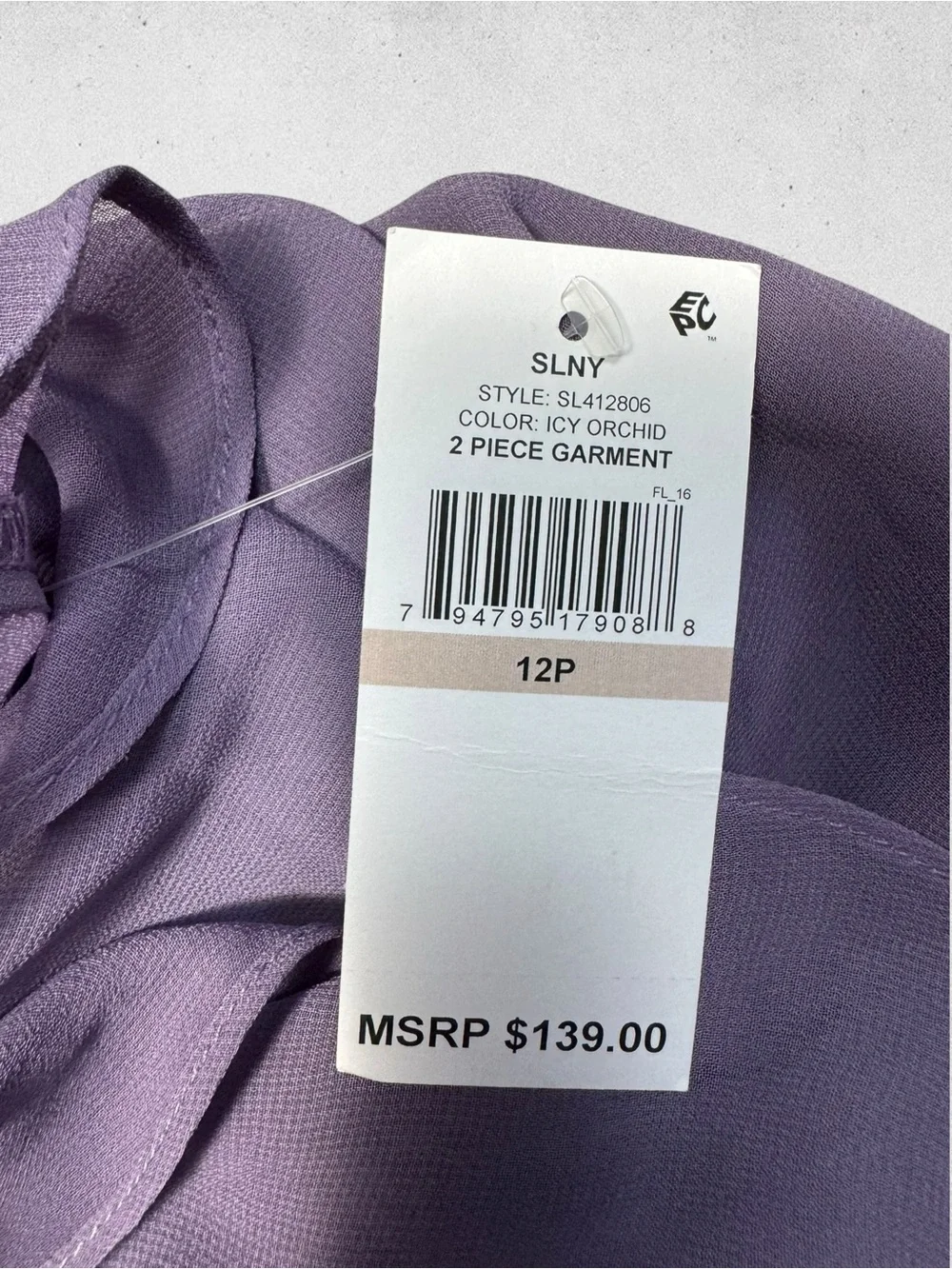 NWT New SLNY High Neck Multi Chiffon Capelet & Dress 2-Piece Set Size 12 Petite